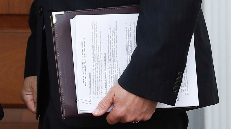 Kris Kobach’s plan for DHS. Photo: AP